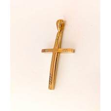 ΓΥΝΑΙΚΕΙΟΣ ΣΤΑΥΡΟΣ ΧΡΥΣΟ 14K με κενό στο πλάι και ζιργκόν στις γωνίες CRG106